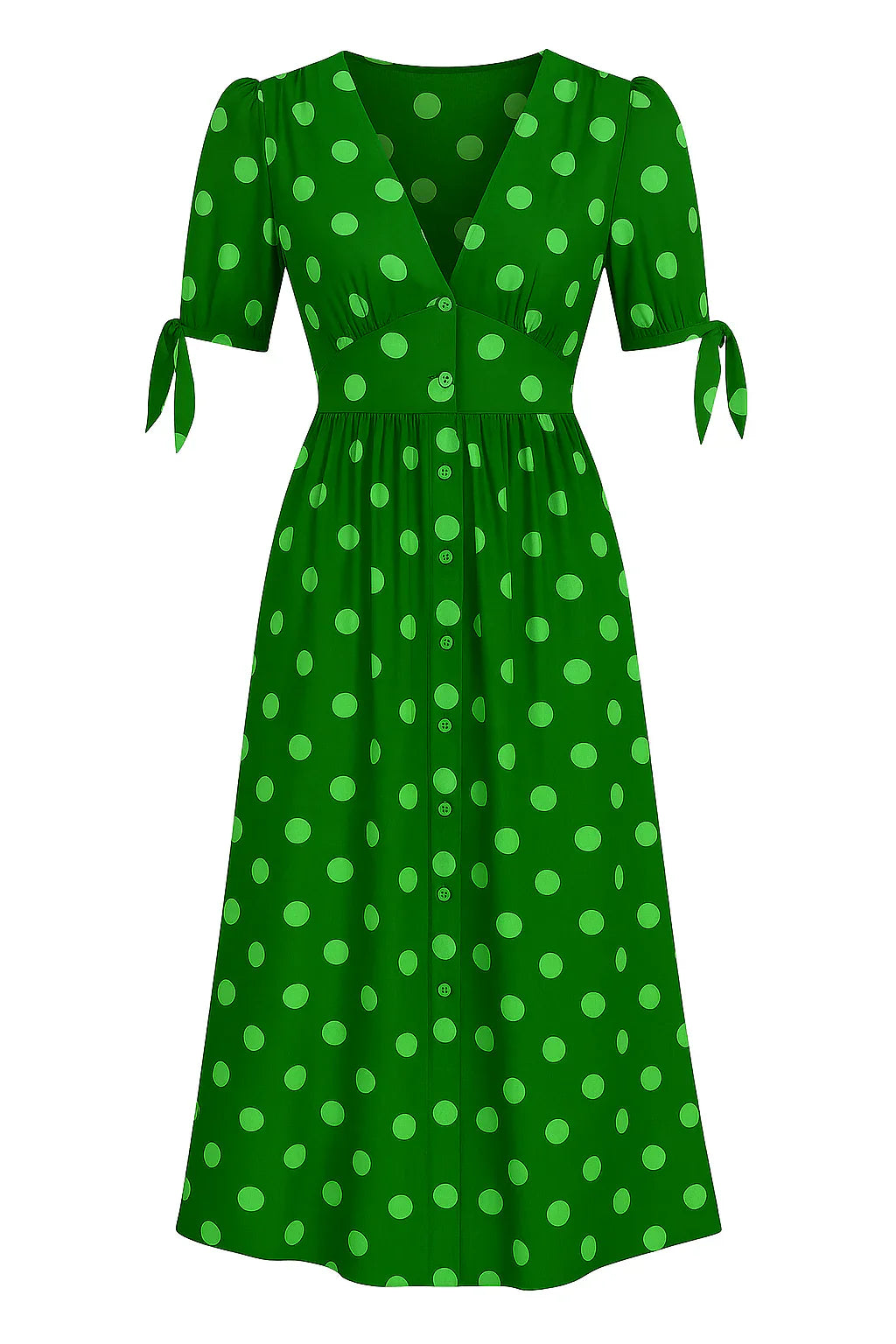 Mariette - Retro Šik Bodkované Šaty s Gombíkmi