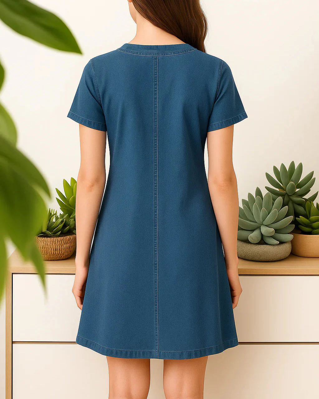 Sabine - Blød og Slidstærk Denimkjole