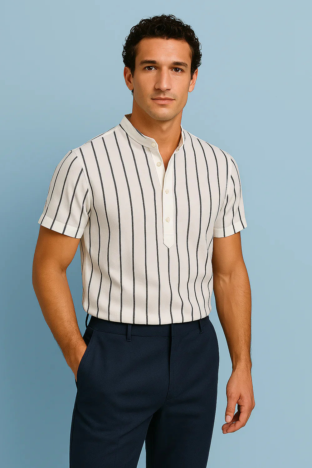 Ivan - Halvknappet Sommerskjorte i Hør