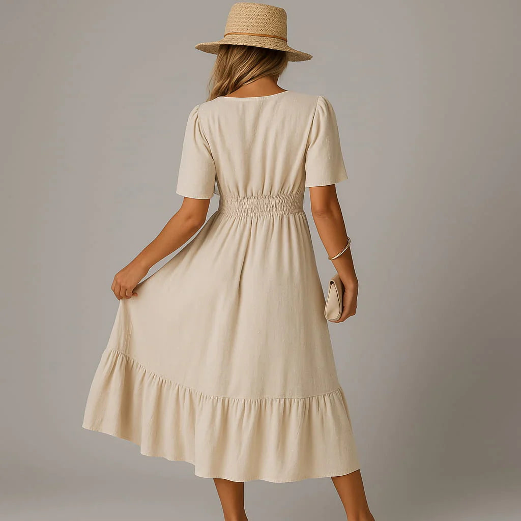 Anissa - Feminná Komfortná Šaty z Jemnej Bavlny