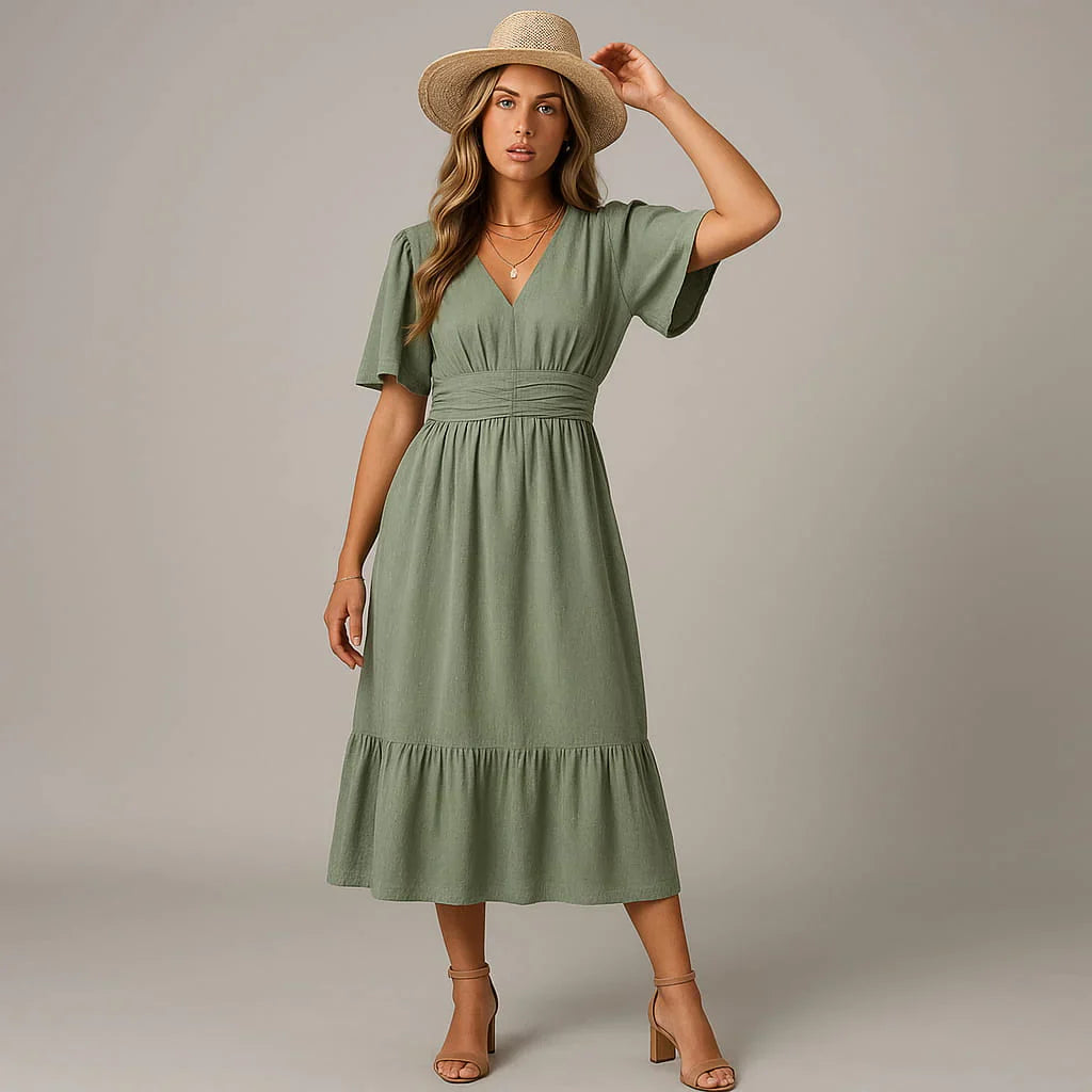 Anissa - Feminná Komfortná Šaty z Jemnej Bavlny