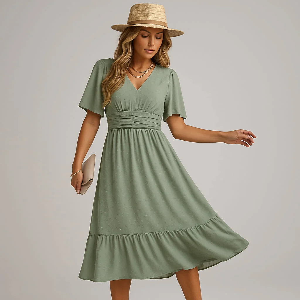 Anissa - Feminná Komfortná Šaty z Jemnej Bavlny