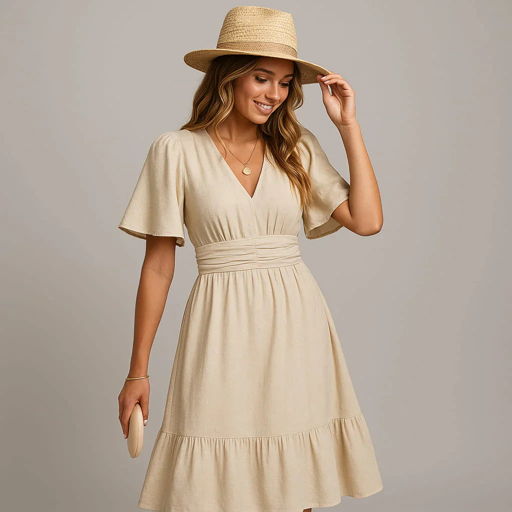 Anissa - Feminná Komfortná Šaty z Jemnej Bavlny