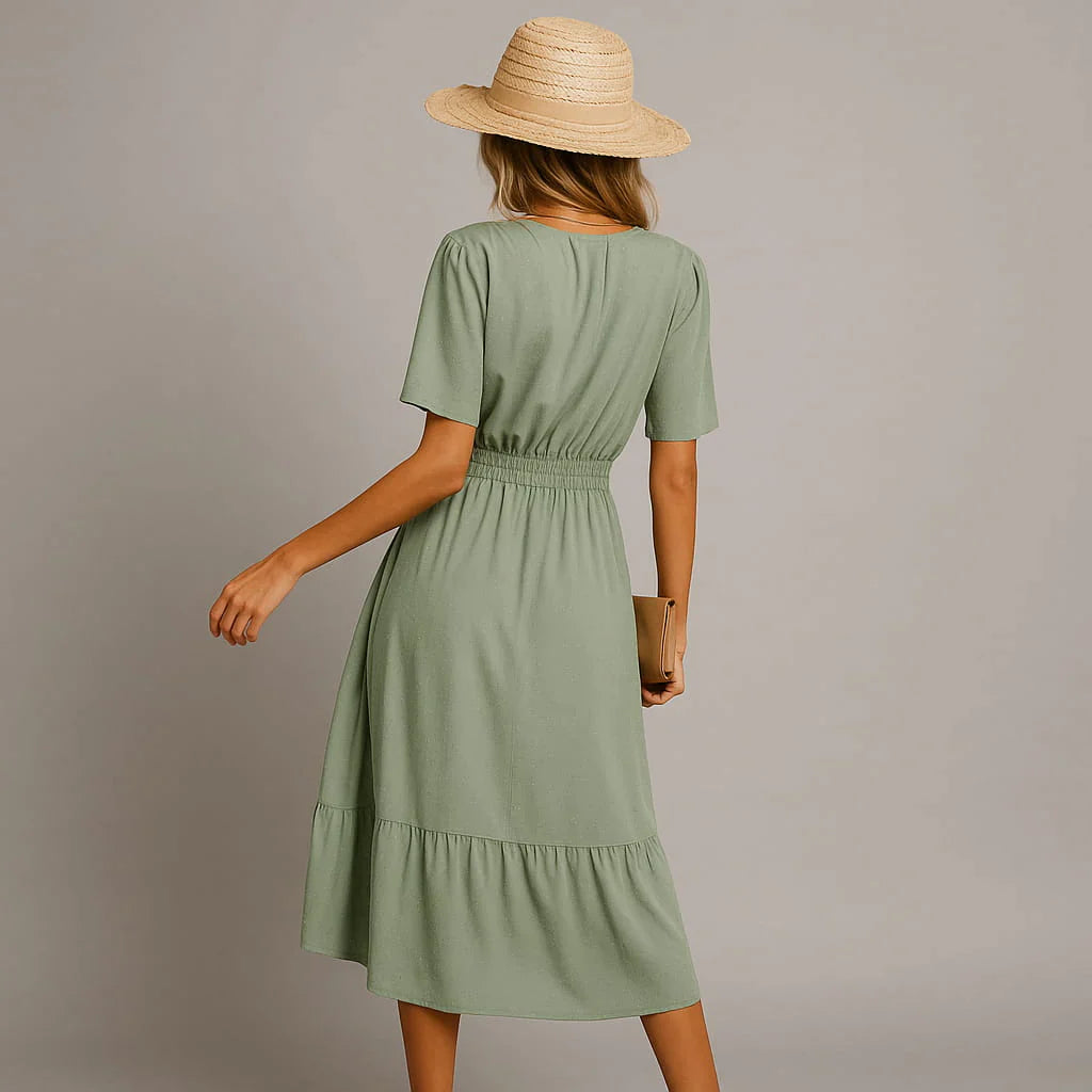 Anissa - Feminná Komfortná Šaty z Jemnej Bavlny