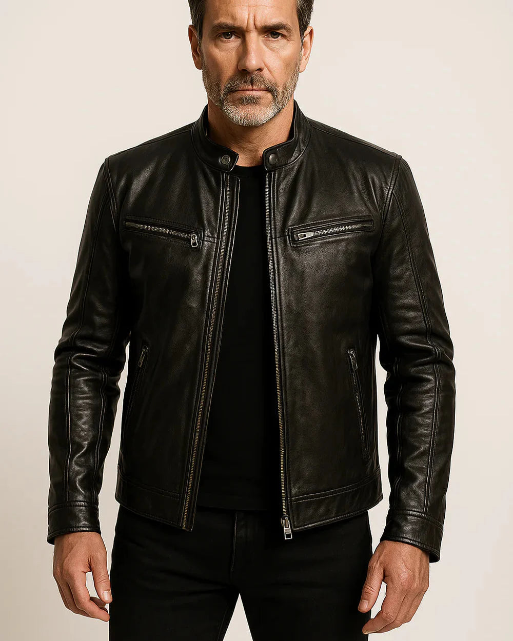 Edmond - Veste Intemporelle en Cuir Véritable