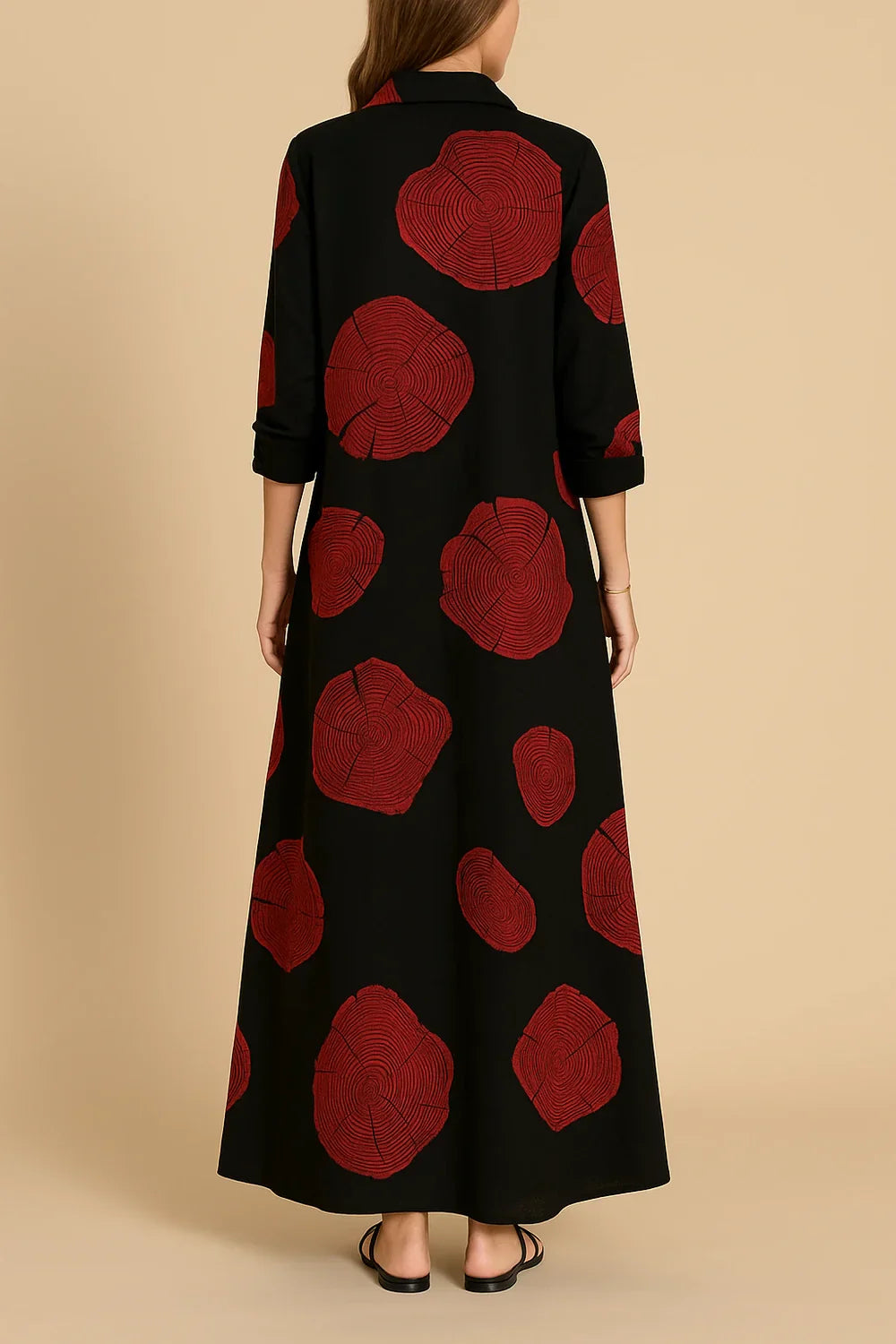 Thalia - Dlhé Dvojfarebné Košeľové Šaty z Ľanu