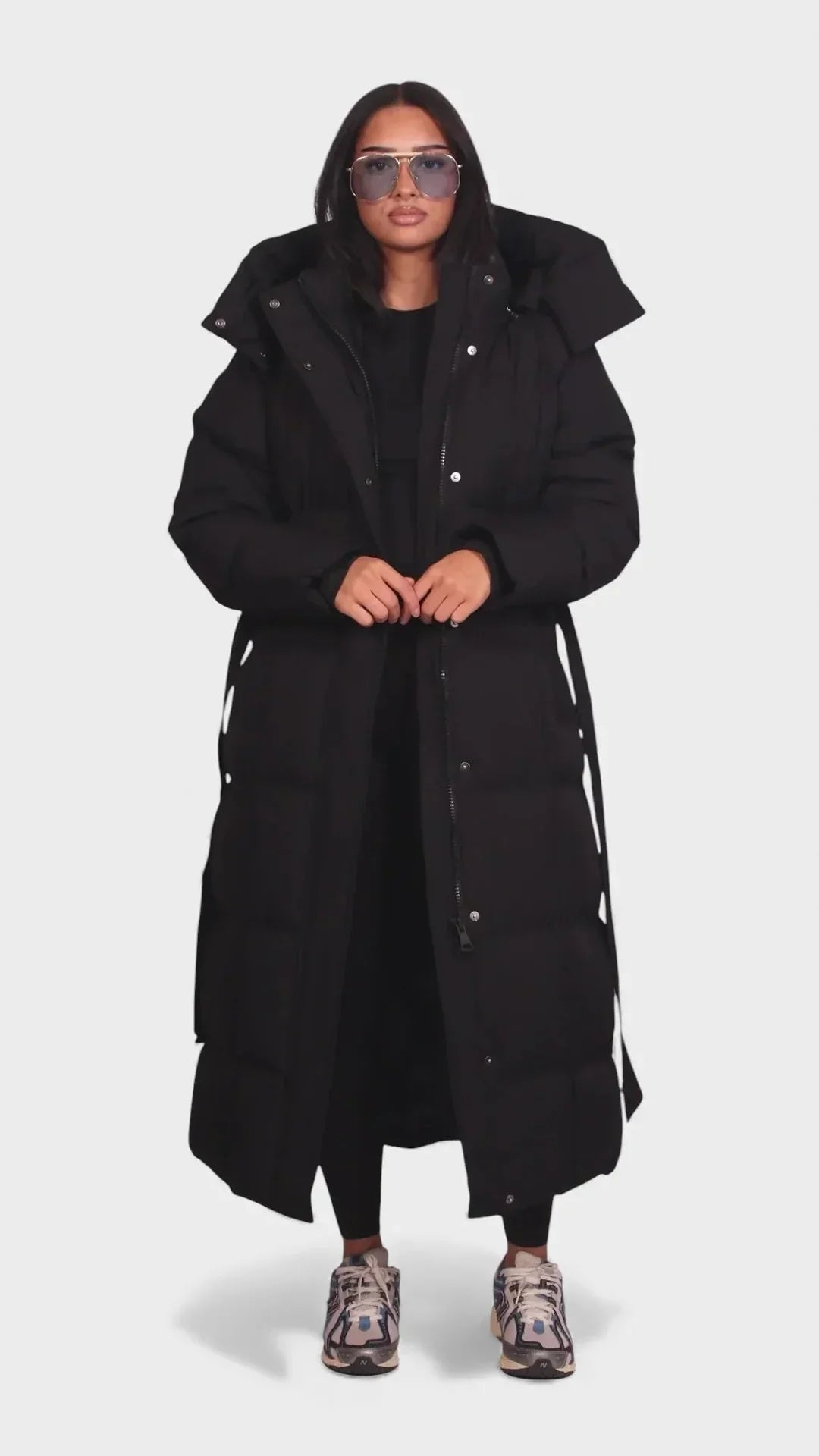 Meriem - Manteau Matelassé Long Ultra Chaud Ceinturé