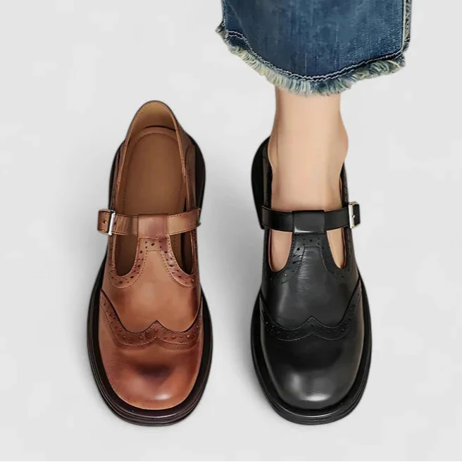 Mary Jane - Elegante Sko i Ægte Læder