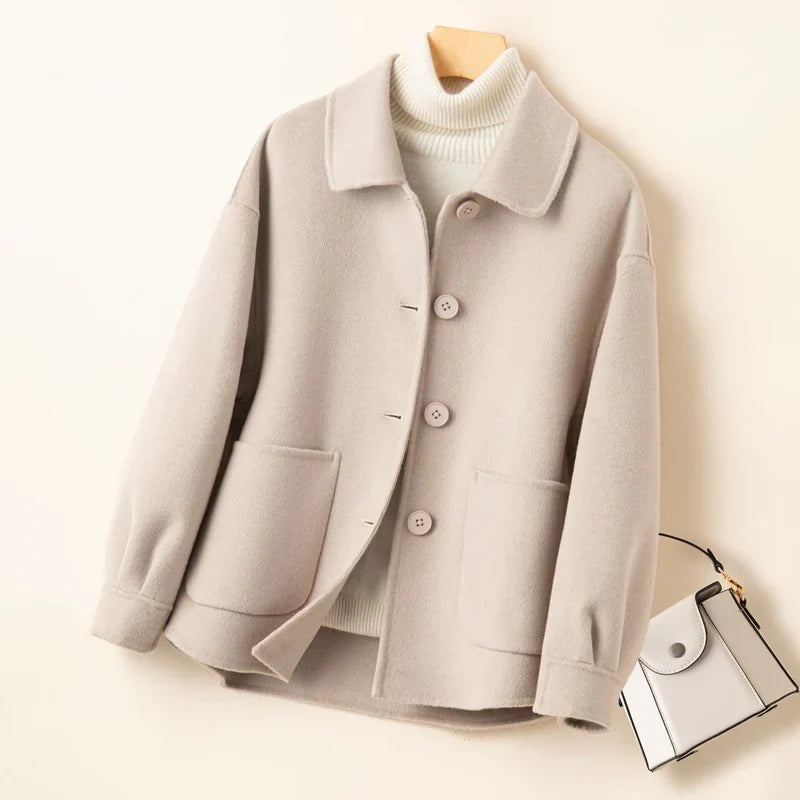 Calista - Elegantní Prémiový Měkký Vlněný Kabát