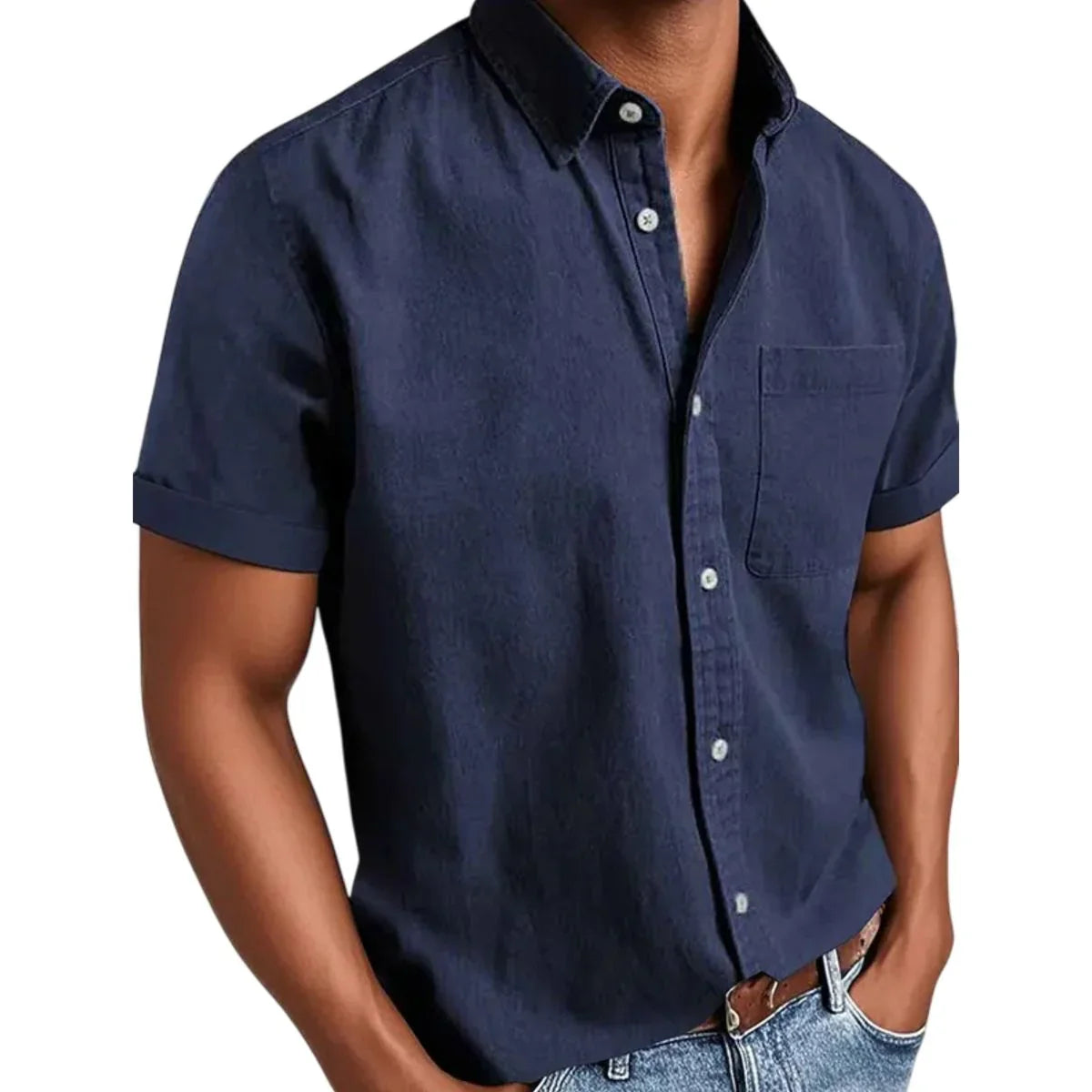 Allan - Klassisk Kortærmet Bomuldsskjorte