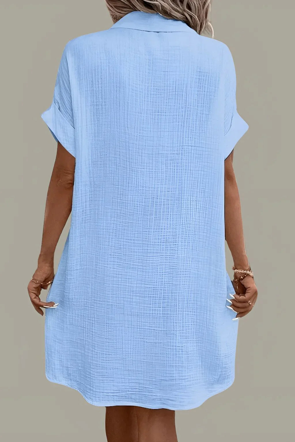 Manel - Elegantné Priedušné Košeľové Šaty s Gombíkmi