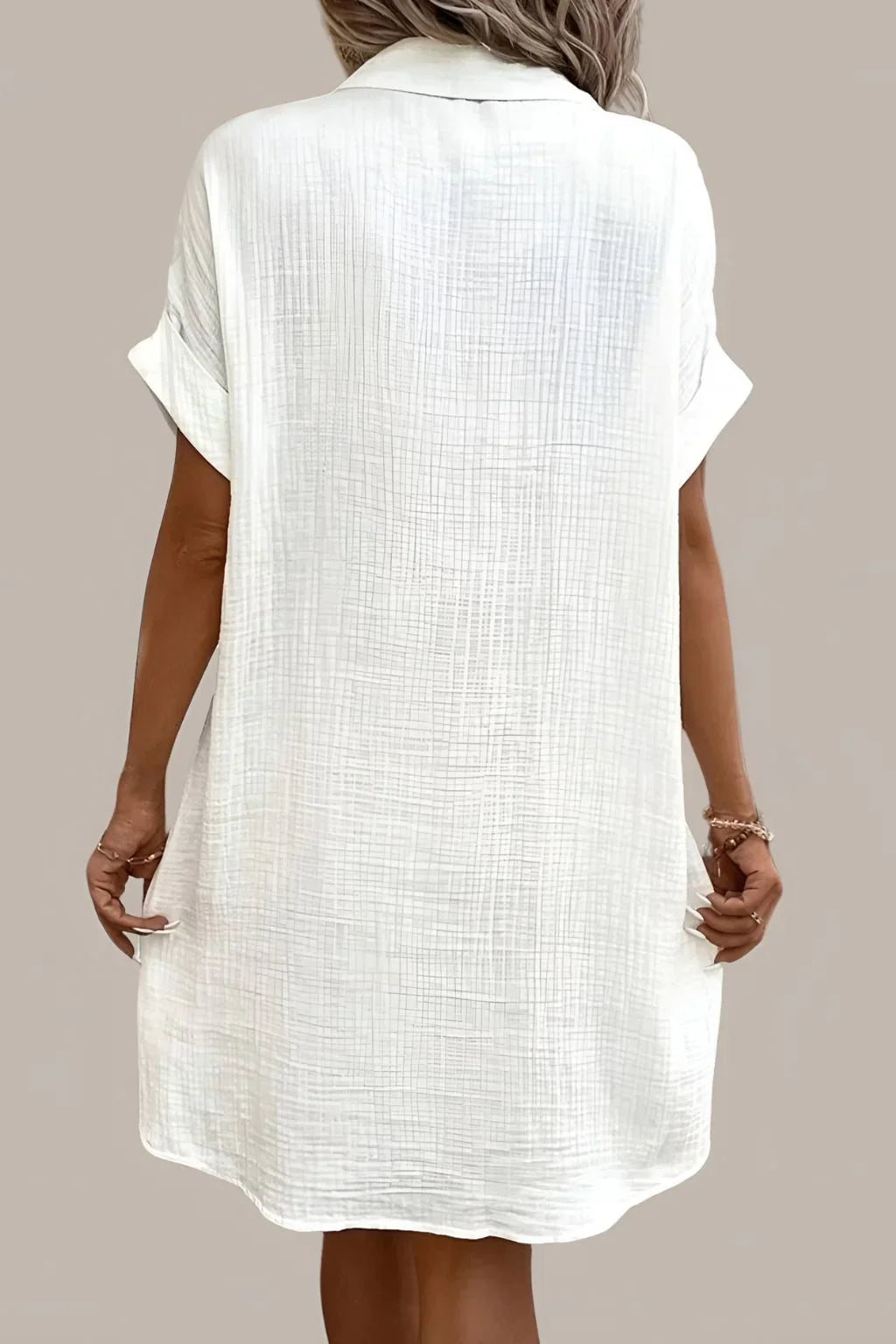 Manel - Elegantné Priedušné Košeľové Šaty s Gombíkmi