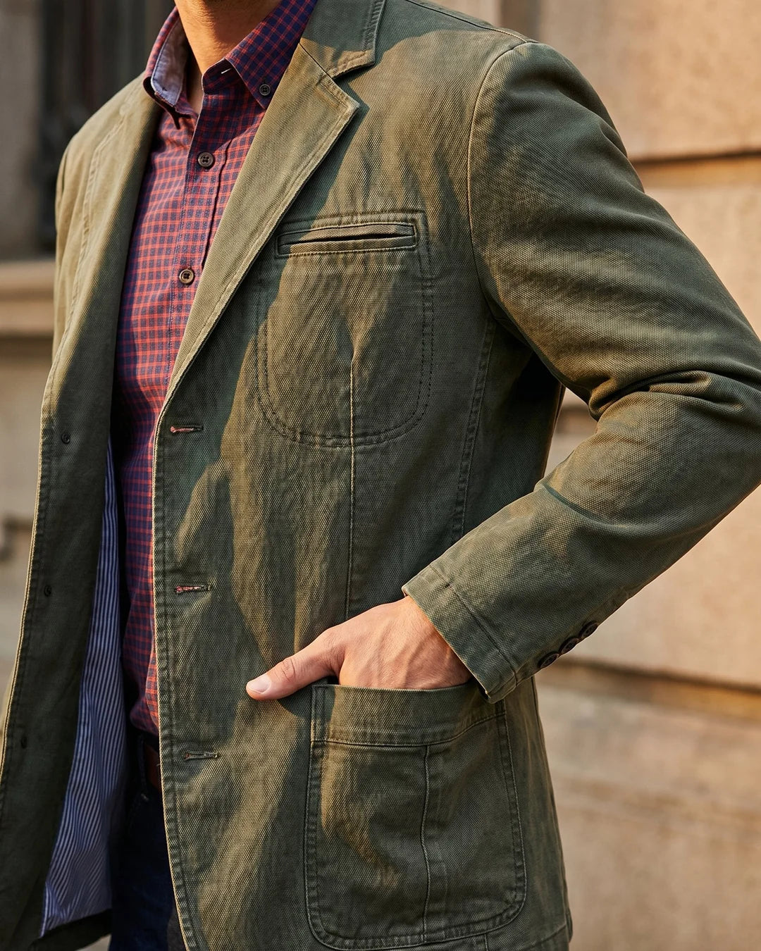 Pierre - Blazer Elegante de Denim de Algodón de Alta Calidad