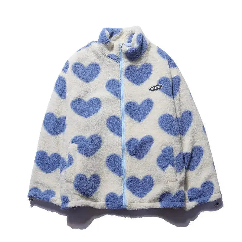 Lana - Veste Polaire Réversible à Cœurs