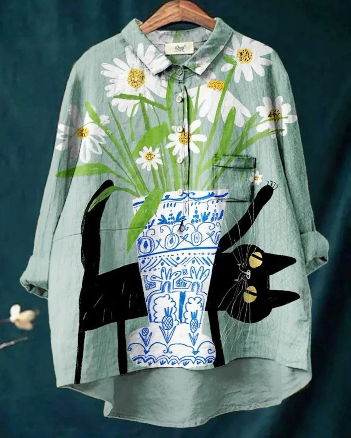 Shun - Kunstnerisk Dyreprint Bomuldsbluse