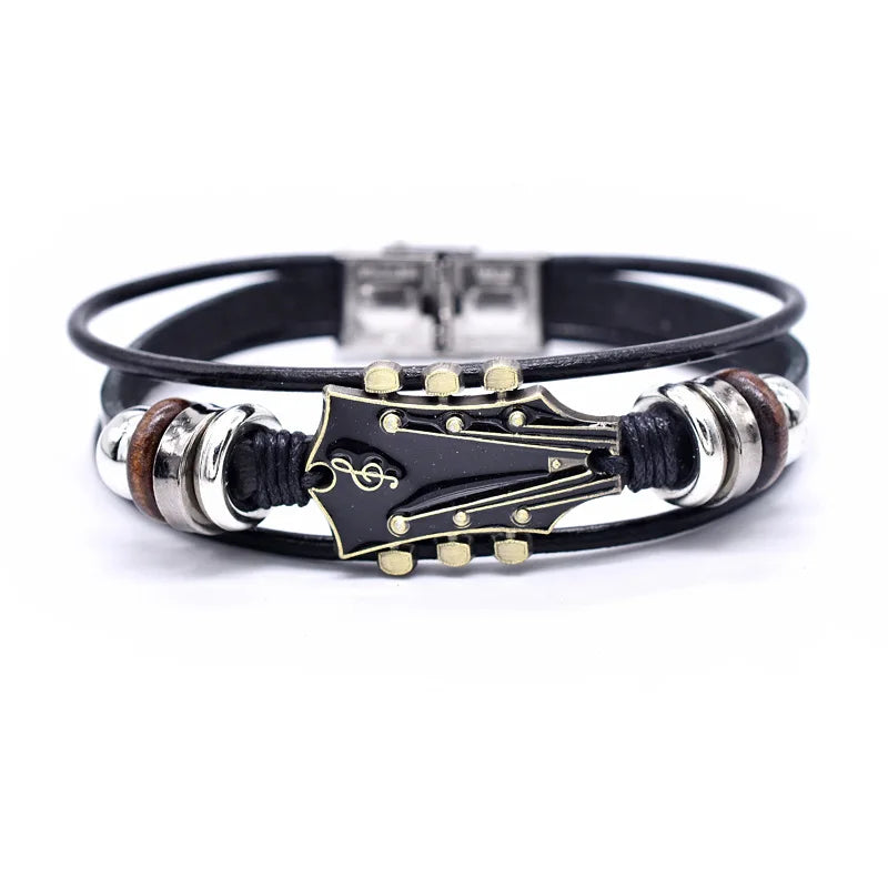 Hendrix™ - Bracelet Guitare en Cuir