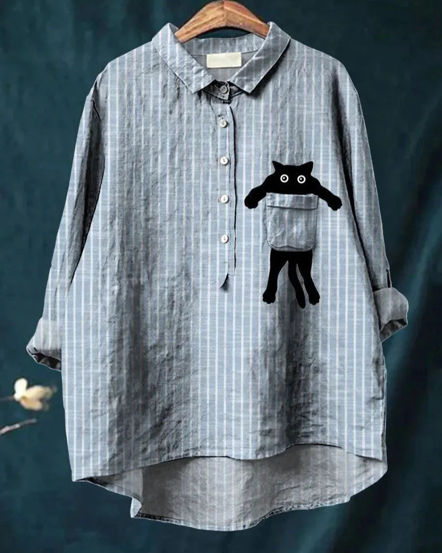 Shun - Kunstnerisk Dyreprint Bomuldsbluse