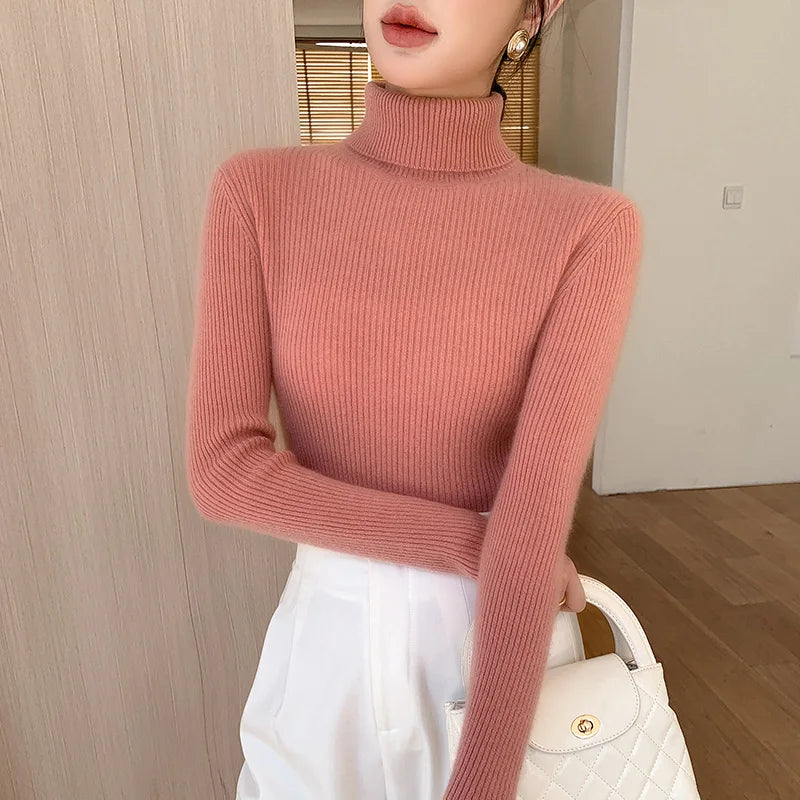 Elmas - Priliehavý Elegantný Kašmírový Sveter s Rolákom