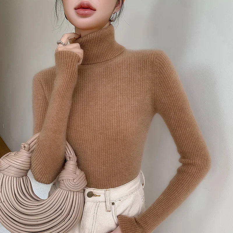 Elmas - Priliehavý Elegantný Kašmírový Sveter s Rolákom