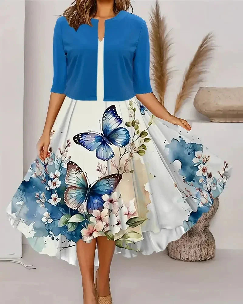 Gisela - Vzorované Šaty a Zodpovedajúca Bunda