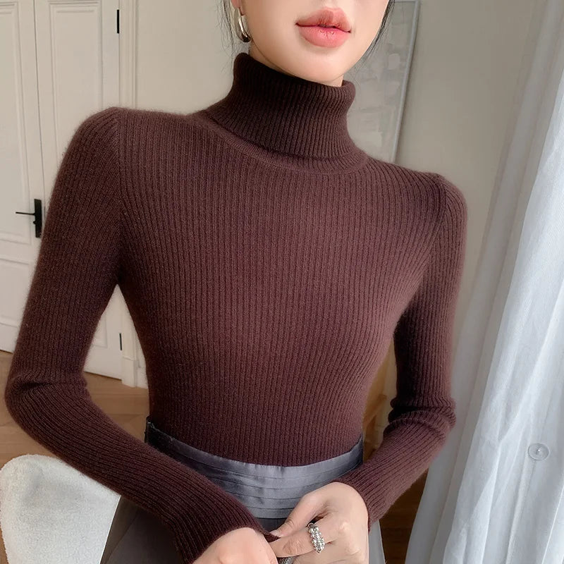 Elmas - Priliehavý Elegantný Kašmírový Sveter s Rolákom