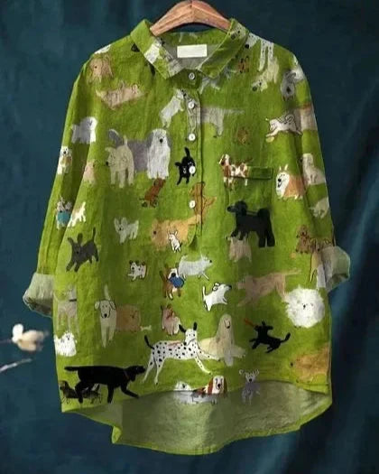 Shun - Kunstnerisk Dyreprint Bomuldsbluse