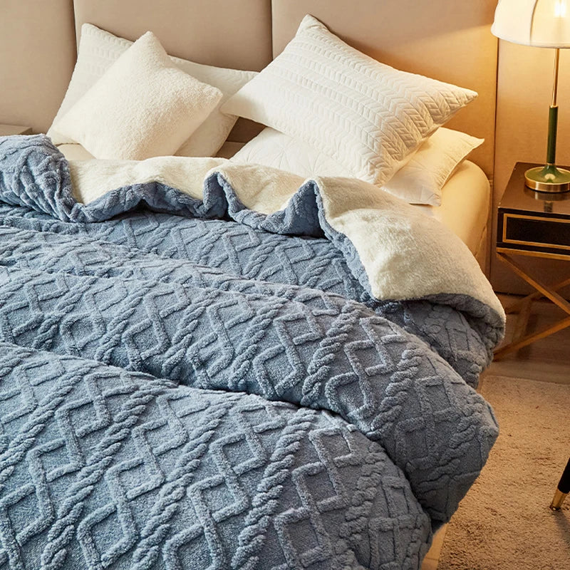 Liuxe™ - Couverture Polaire Double Épaisseur Laine d'Agneau