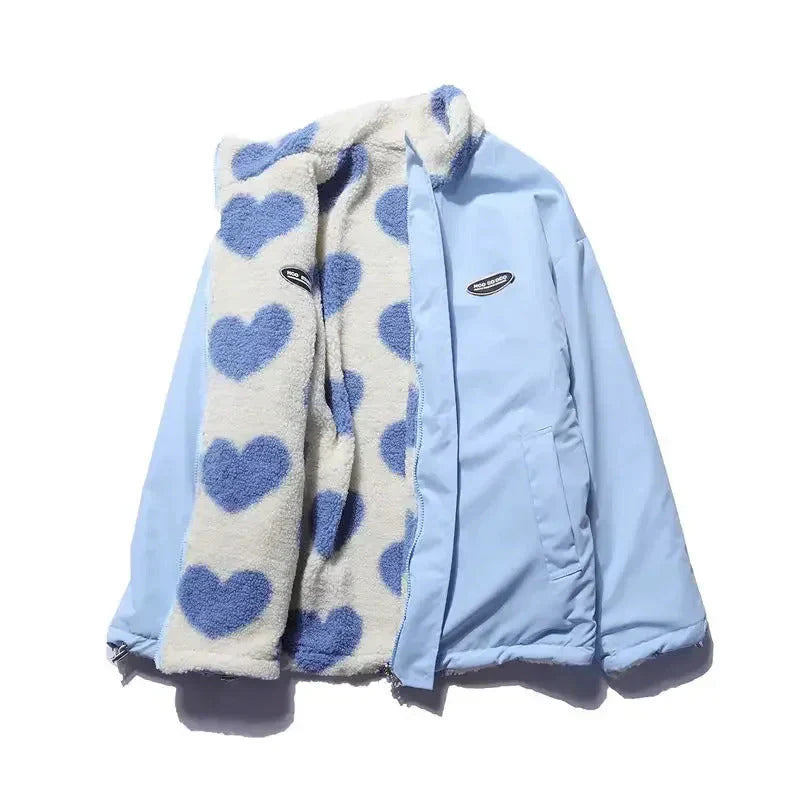 Lana - Veste Polaire Réversible à Cœurs