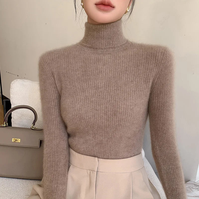 Elmas - Priliehavý Elegantný Kašmírový Sveter s Rolákom