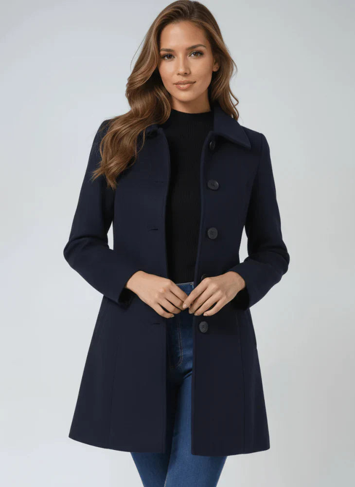 Stacy - Élégant Manteau Mi Long en Laine