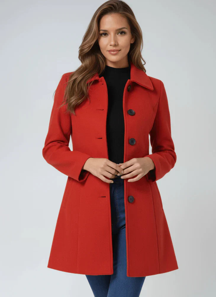 Stacy - Élégant Manteau Mi Long en Laine