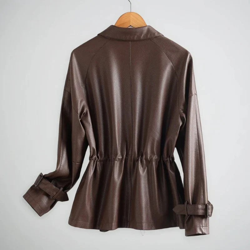 Serena - Luxusná Mäkká Kožená Bunda