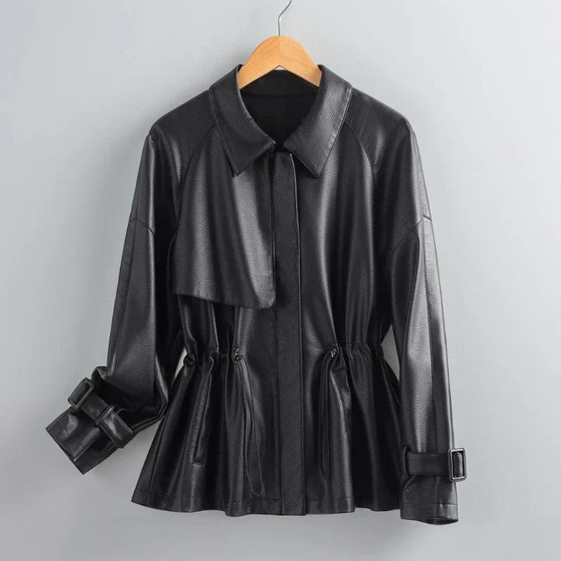 Serena - Luxusná Mäkká Kožená Bunda