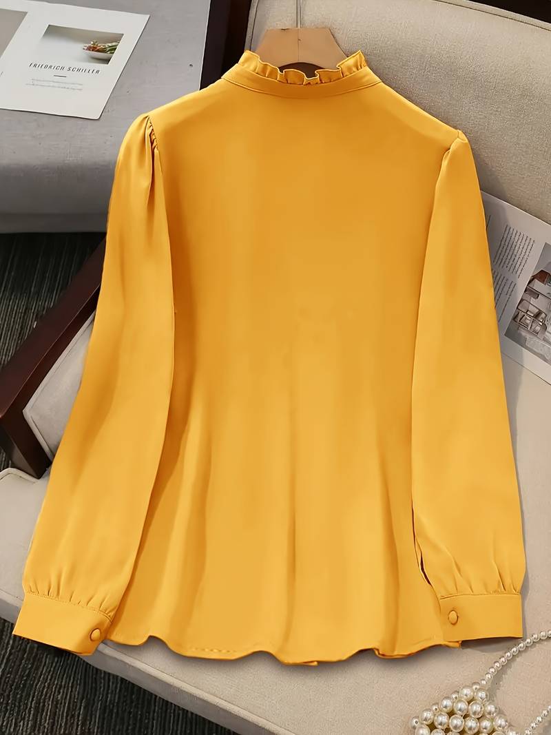 Lyuba - Chic Ruffled Blouse with Gathered Collar