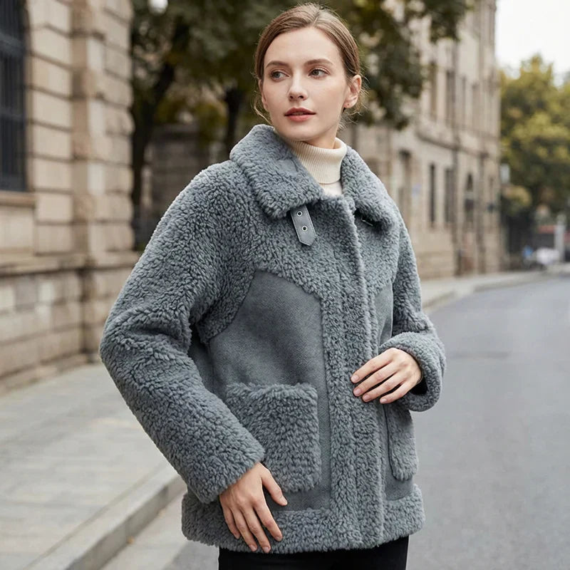 Inna - Veste Chaude en Laine Mélangée Sherpa