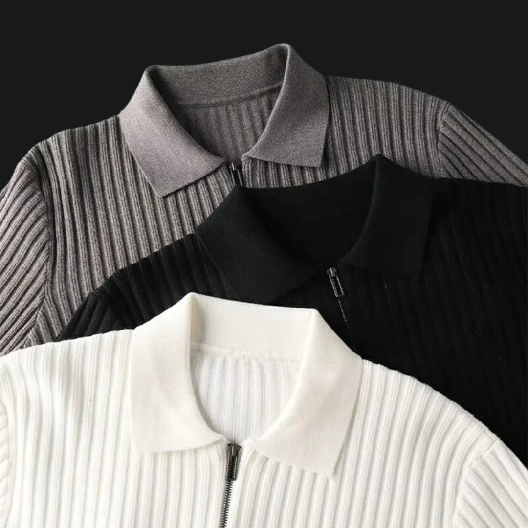 Noah - Prémiový Bavlnený Sveter s Polovičným Zipsom