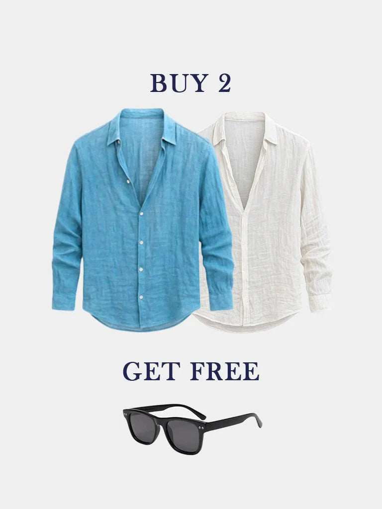 Malick - Základní Lněná Letní Košile S Dlouhým Rukávem