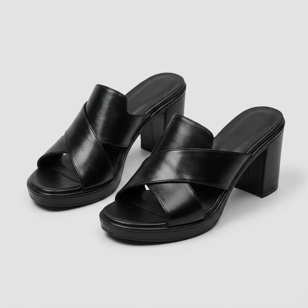 Nesrine - Sandalias Elegantes de Tacón Ancho Cómodo