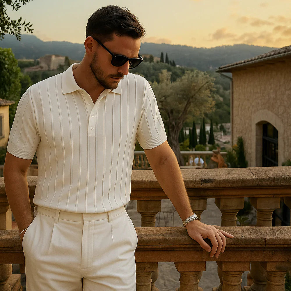 Alexandre - Premium Ribbet Strikket Poloshirt