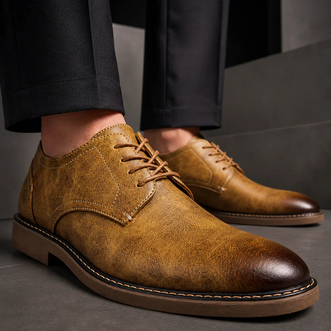 Lionel - Zapatos Derby Elegantes de Cuero Genuino