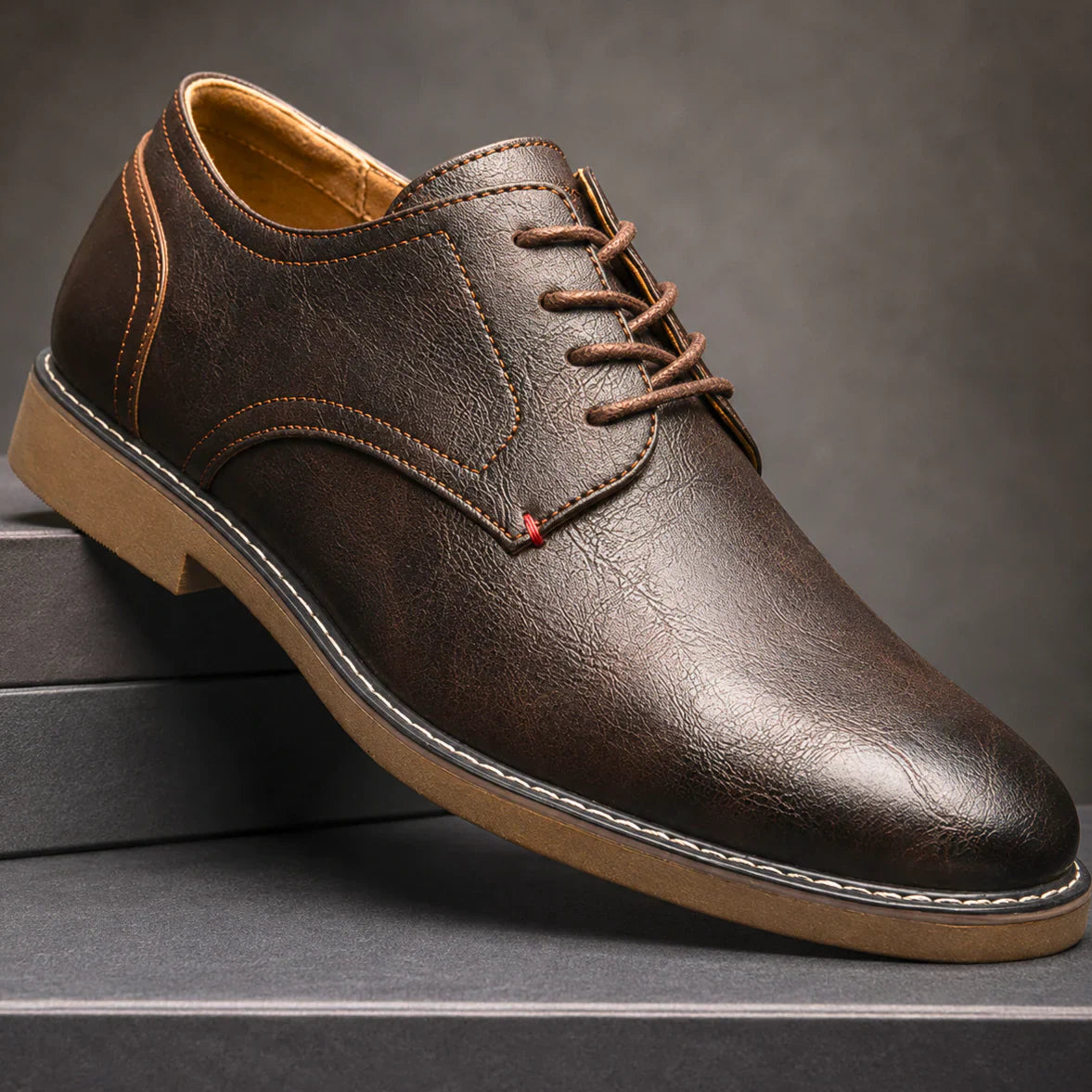 Lionel - Zapatos Derby Elegantes de Cuero Genuino