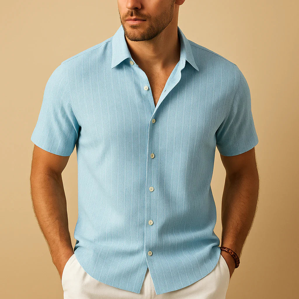 Javier - Elegantná Bavlnená Košeľa s Jemnými Pruhmi