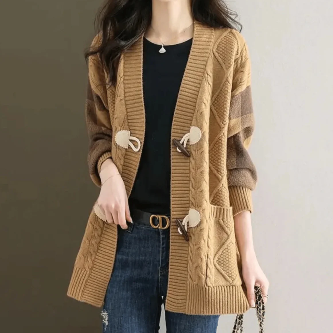 Tesni - Cardigan Tricoté en Maille Naturelle