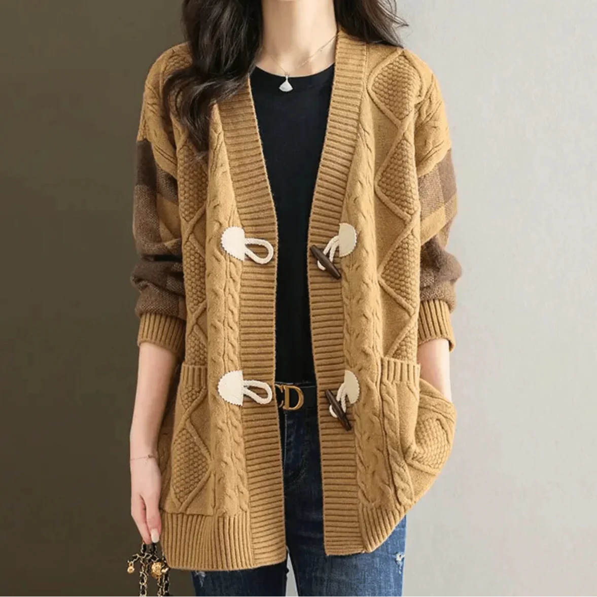 Tesni - Cardigan Tricoté en Maille Naturelle