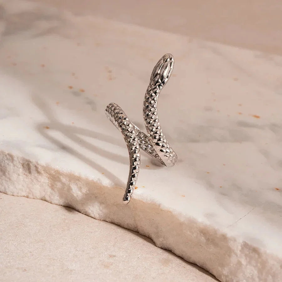 Vipera - Set de Pulsera y Anillo Serpiente Ajustables Hecho a Mano